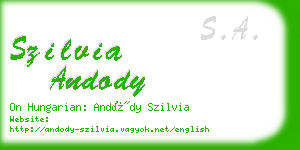 szilvia andody business card